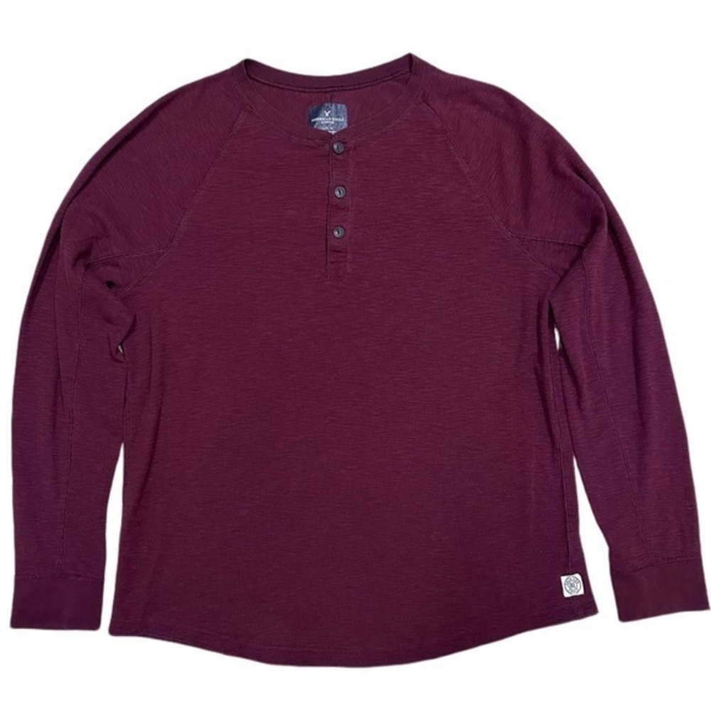 American Eagle Men's Vintage Henley Long‎ Sleeve Tee Sz L